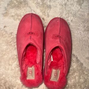 UGG Hot Pink Suede Slippers